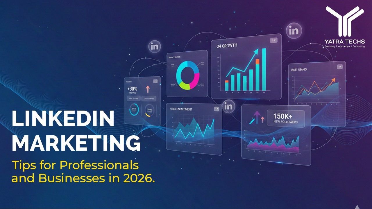 LinkedIn marketing strategies with analytics dashboards showing business growth and engagement in 2026